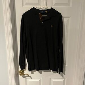 Polo Ralph Lauren Black Long Sleeve Polo Shirt